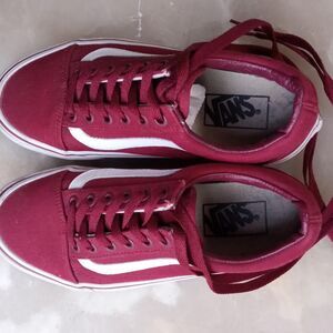 Vans Men's Burgundy and White Trainers